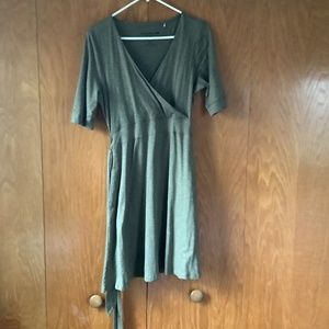 Olive green knit dress